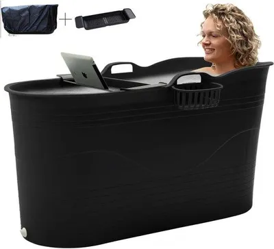 Produktbild von Faltbares Bad - Tragbares Bad - Relaxation Home - verstärkt PP Material - 122 cm - Schwarz