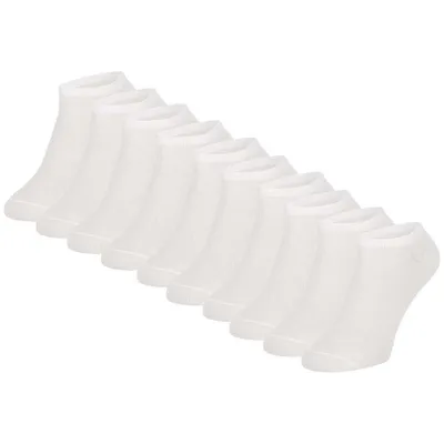 Produktbild von 10 Paar Basic Komfort Sneakersocken Uni Baumwolle, weiß, Größe 36-41