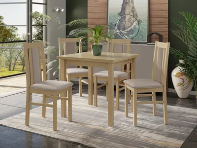 Image de Ensemble de salle à manger 4+1 HARDIN 2 – chêne sonoma / beige