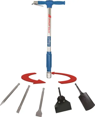 Image de Scheppach Bêche pneumatique Aero²Spade Marteau pneumatique | 27 joules |6,3 bar | Système de changement rapide | Burin pneumatique | 5 embouts d'outils inclus