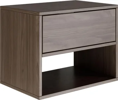 Produktbild von Selsey Framme – Nachttisch hängend mit Schublade und Fach, Holzoptik Walnuss, 50 cm