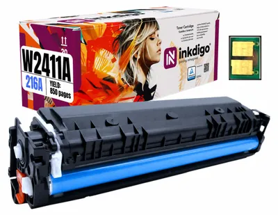 Produktbild von Inkdigo Toner W2411A für HP Color LaserJet Pro M155nw, M182n, M182nw; MFP M183fw – Cyan, 850 Seiten,, KI-generiertes Bild