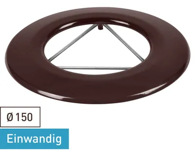 Produktbild von Raik Rauchrohr / Ofenrohr Emaille 150mm - Wandrosette mit Feder Braun