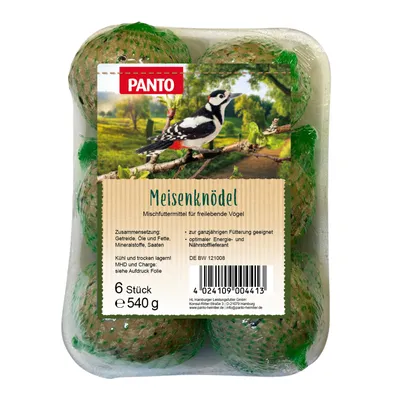 Produktbild von PANTO Meisenknödel mit Netz 16 x 540g - Wildvogelfutter mit hohem Fettanteil