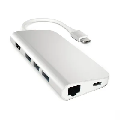 Zdjęcie produktu dla Satechi ST-TCMAS, USB 3.2 Gen 1 (3.1 Gen 1) Type-C, IEEE 802.3, IEEE 802.3ab, IEEE 802.3u, Srebrny, SD, HDMI, RJ-45, USB 3.2 Gen 1 (3.1 Gen 1) Type-A, Aluminium