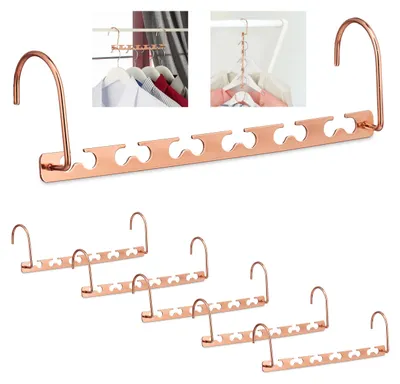 Raumsparende Kleiderbügel, 12er-Set, 26 cm, Metall, Kupfer