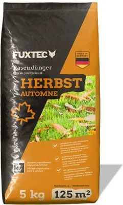 Zdjęcie produktu dla FUXTEC jesienny nawóz do trawników FX-RDH5 | nawóz potasowy do ok. 125 m² | 5 kg granulatu do jesiennej pielegnacji | mrozoodpornosc i odpornosc trawnika