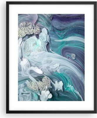 Produktbild von Gerahmtes Poster - Schwarzer Rahmen - Abstraktion dreidimensional blau - 40x50 cm - Wand Bild - Wanddeko - Wandbilder - Kunstposter - Wandposter - Bilderrahmen - Bilder - Kunstdruck - P2BPA40x50-4726