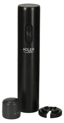 Produktbild von Adler AD 4509 Elektrischer Weinöffner Set – Korkenzieher, Folienschneider & Weinverschluss - Schwarz