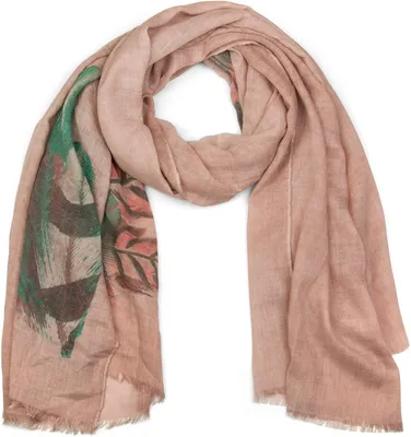 Produktbild von styleBREAKER Schal mit Feder Print im Boho Style, Fransen Tuch, Damen 01017066