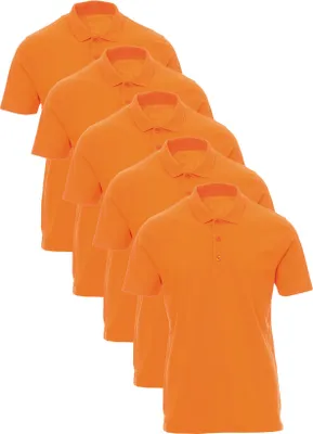 Produktbild von Mivaro Herren Poloshirt 5er Pack - Polo-Kragen mit 3-Knopf-Leiste, atmungsaktiv, 100 % Baumwolle, Regular Fit, große Auswahl bis 5XL