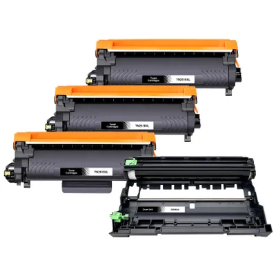 Produktbild von D&C 3X TN2510 Toner + DR2510 Trommel Kompatibel für Brother DR-2510 Trommeleinheit & TN-2510 TN2510XL Schwarz für DCP-L2627DW MFC-L2860DWE HL-L2665DW, KI-generiertes Bild