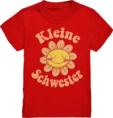 Produktbild von Kleine Schwester Shirt Blumen Kleine Schwester Geschenk – Red / 152/164 (12-14)
