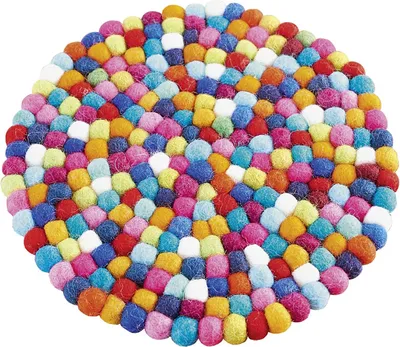 Produktbild von RA Naturstyle FAC 81 Untersetzer aus Filzkugeln rund, handgefertigt, ø 22 cm, bunt (1 Stück)