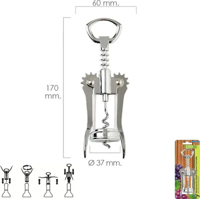 Immagine prodotto di Cavatappi cromato a doppia leva