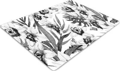 Produktbild von Stuhlunterlage Bürostuhlunterlage 120 cm x 90 cm Bodenmatte Bürostuhlunterlage - Blätter und Blumen