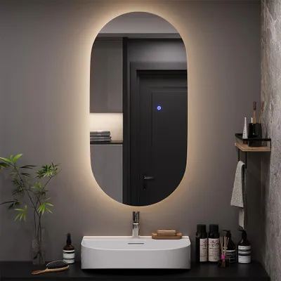 Produktbild von Vicco Badezimmerspiegel Miral, 50 x 100 cm mit Backlight Beleuchtung, Glas