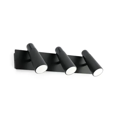 Image de Applique murale LED LAO 3 flammes noir