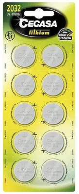 Productafbeelding van CEGASA CR2032, 3V, lithium knoopcelbatterijen, 10 stuks