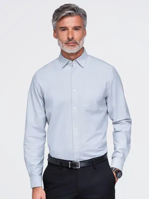 Produktbild von Ombre Langarmhemd Elegantes Herren-Oxford-Hemd blau XL