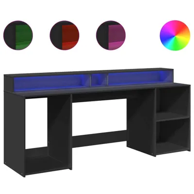 Obrázek produktu pro vidaXL LED stůl černý 200x55x91 cm materiál na bázi dřeva