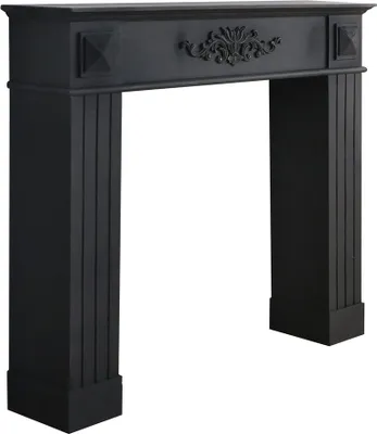 Produktbild von Kaminkonsole BLACK schwarz antik aus Holz Kaminumrandung im Landhausstil