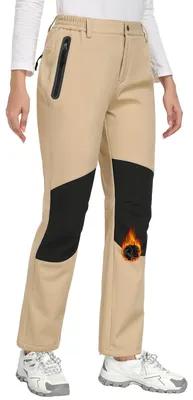 Zdjęcie produktu dla Spodnie Wandelbroek – wodoodporne spodnie zimowe damskie – ocieplane polarową podszewką – softshell outdoorowe – wiatroodporne – z kieszeniami zapinanymi na zamek – spodnie outdoorowe