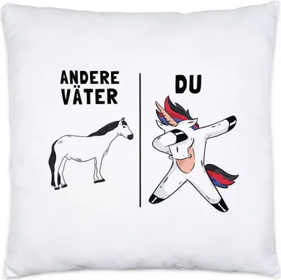 Produktbild von Andere Väter Du Kissen inkl. Füllung bester Vater Papa Einhorn Lustig Geburtstag Vatertag Sohn Tochter Geschenk