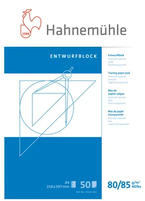 Immagine prodotto di Hahnemühle 10622401 Blocco trasparente - A4, 80/85 g/m², 50 fogli