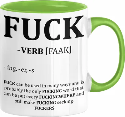Produktbild von F*** Tasse Geschenk Schimpfwort 18+ Geschenkidee Männer Frauen Arbeitskollege Geschenkidee Kaffee-Becher (Grün)