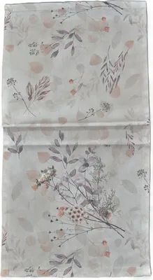 Produktbild von Tischläufer - 40 x 140 cm - Weiß - Rosa - Lila - Leinen - Zweigenmotive