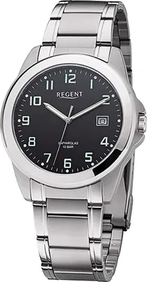 Produktbild von Regent Metall Herren Uhr Armbanduhr Quarz silber Metallarmband D2URF1283