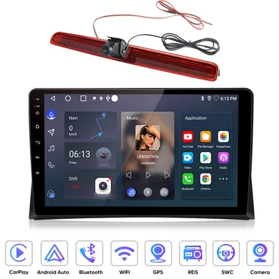 Produktbild von Hexinex 9" Android 15 Autoradio Carplay Für VW Multivan T5 2008-2015 GPS Navi WIFI BT DAB+ SWC USB Kamera 2+64G