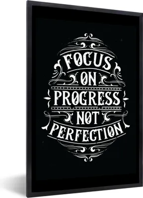 Produktbild von MuchoWow® MuchoWow® Gerahmtes Poster Motivation - Retro - Zitat 20x30 cm - Poster mit zchwarzem Bilderrahmen - Drucken - Bilder Poster im Rahmen