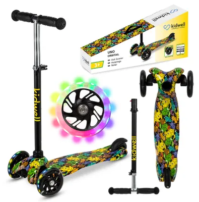 Obrázok produktu pre Kidwell UNO – trojkolesová balančná kolobežka pre deti s LED kolesami, riadidlá 58–68 cm