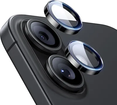 Immagine prodotto di Protezione dell'obiettivo della fotocamera ESR per iPhone 16 Plus, vetro temperato, nero - 1 pezzo