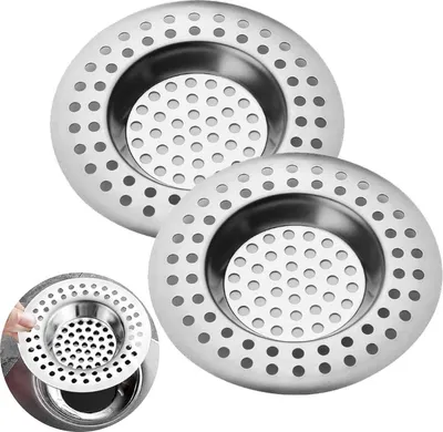Abflussfilter aus rostfreiem Stahl für Spüle - Waschbecken-Sieb - Dusche - Bad - Küche - 2 Stück - 2,95 Zoll - 7,5 cm