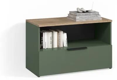 Image de Commode Livinity Piave Vert avec 1 compartiment fermé, Model 58798