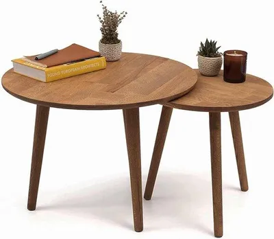 Produktbild von Famanu Beistelltisch Modern - Holz, rund, 3 Beine
