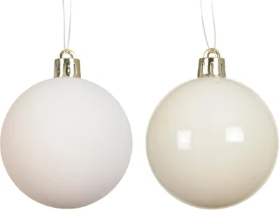 16 Weihnachtsbaumkugeln Kunststoff 4cm klein & bruchsicher Uni Wollweiß