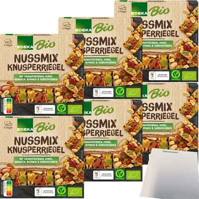 Produktbild von Edeka Knusperriegel Nussmix 6er Pack (6x3x25g Riegel) + usy Block