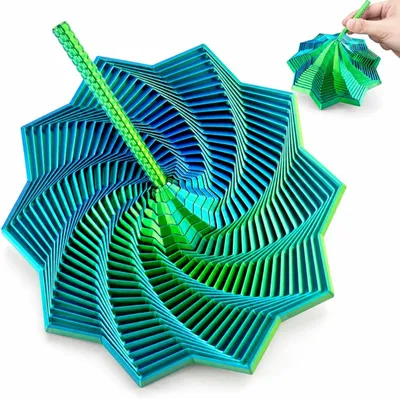 Produktbild von Fraktales Hexagon-Fidget-Spielzeug, 3D, grün – Anti-Stress- und sensorisches Spielzeug