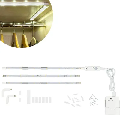 Immagine prodotto di Striscia LED wireless con sensore di movimento e timer - 3 strisce, 18 diodi