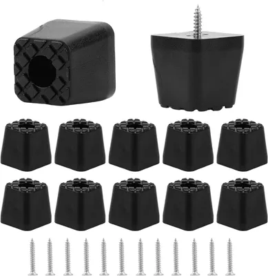 Produktbild von 12 Stück quadratische Gummipuffer mit Schraube, Möbel-Gummifüße 30X30X29mm, rutschfeste Pads, schraubbare Gummifüße für Möbel, Tische und Stühle