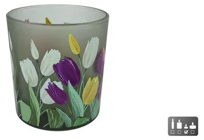 Produktbild von Teelicht Tulpe Glas 7,5x7,5x8cm