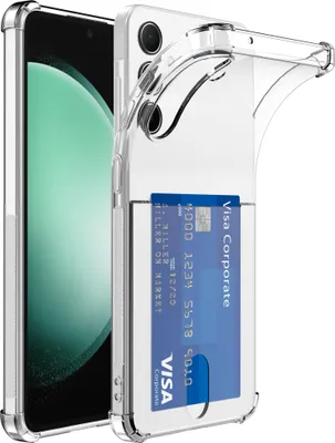 Image de Convient à l'étui pour téléphone Samsung Galaxy S23 FE avec porte-cartes Silicone TPU transparent avec Bumper - Etui arrière en Silicone TPU transparent avec porte-cartes - Smartphonica
