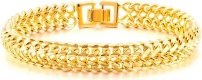 Image de OSTAN Bracelet en acier inoxydable pour hommes Biker chaîne de moto or 21.5cm