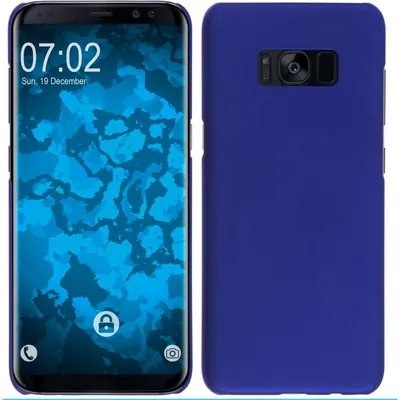 Produktbild von PhoneNatic Case kompatibel mit Samsung Galaxy S8 Plus - Hülle blau gummiert Hard-case + flexible Folie