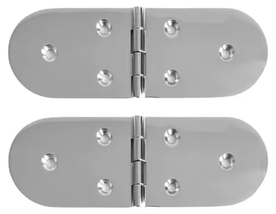 Doppeltes Halbrund-Scharnier V4A Edelstahl 190x65x4 mm 2 St.