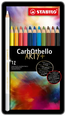 Immagine prodotto di STABILO® CarbOthello pastello, astuccio in metallo con 12 pastelli